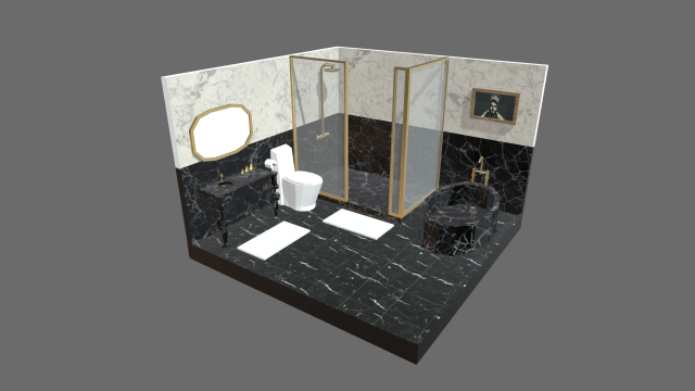 Low Poly Bathroom Pack 02 Modelo 3D .c4d .max .obj .3ds .fbx .stl .blend 