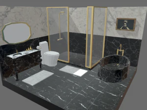 Low Poly Bathroom Pack 02 3D Model