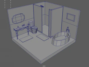 Low Poly Bathroom Pack 02 3D Model
