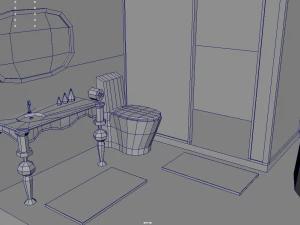 Low Poly Bathroom Pack 02 3D Model