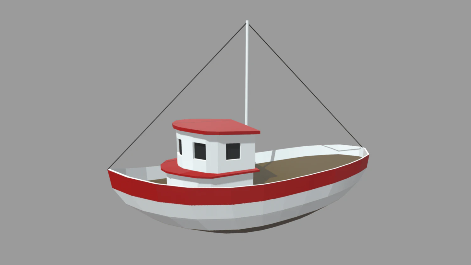 Low Poly Boat 03 3D Model .c4d .max .obj .3ds .fbx .stl .blend 