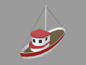 Low Poly Boat 03 Model 3D
