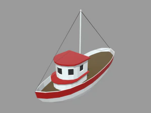 Low Poly Boat 03 3D Model