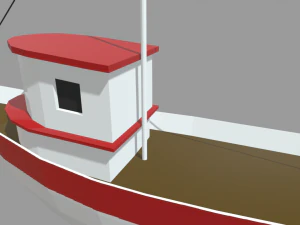 Low Poly Boat 03 3D Model