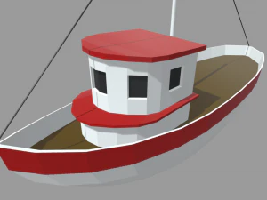 Low Poly Boat 03 3D Model