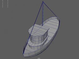 Low Poly Boat 03 3D Model