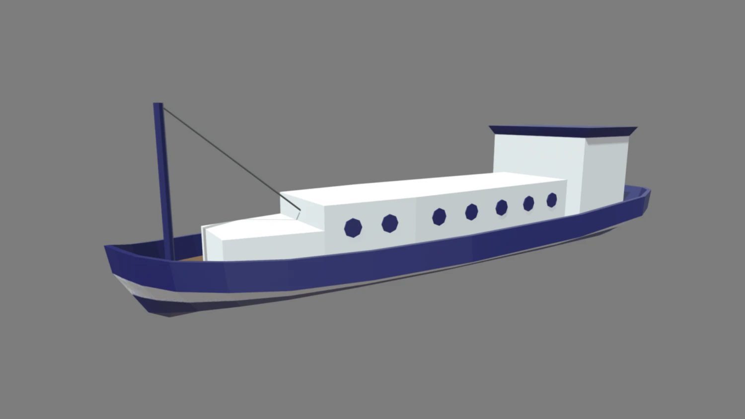 Low Poly Boat 04 3D Model .c4d .max .obj .3ds .fbx .stl .blend 
