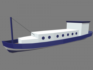 Low Poly Boat 04 3D Model