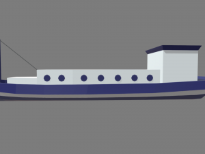Low Poly Boat 04 Modello 3D
