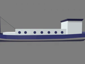 Low Poly Boat 04 3D Model