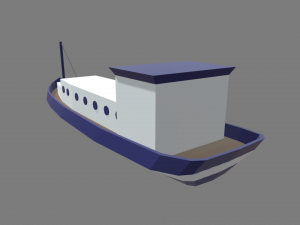 Low Poly Boat 04 Modello 3D