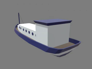 Low Poly Boat 04 3D Model