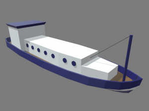 Low Poly Boat 04 Modello 3D