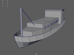 Low Poly Boat 04 3D Model