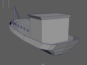 Low Poly Boat 04 3D Model