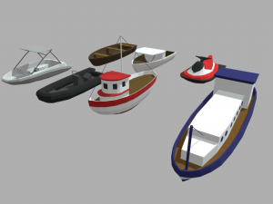 3D model Small fishing boat VR / AR / low-poly