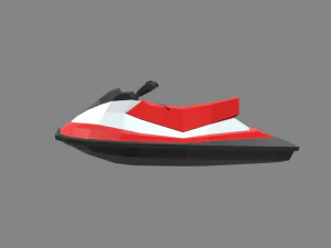 Low Poly Jet Ski 01 3D Model