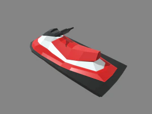 Low Poly Jet Ski 01 3D Model