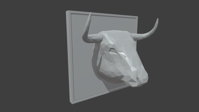 Low Poly Bull Head 3D मॉडल .c4d .max .obj .3ds .fbx .stl .blend 