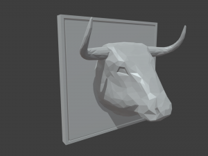 Low Poly Bull Head 3D मॉडल