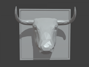 Low Poly Bull Head 3D मॉडल