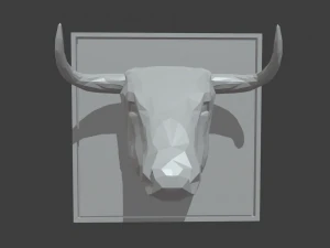 Testa di toro in poli basso Modello 3D