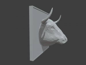 Low Poly Bull Head 3D मॉडल