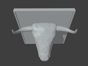 Low Poly Bull Head 3D मॉडल
