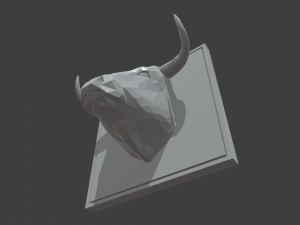 Low Poly Bull Head 3D मॉडल