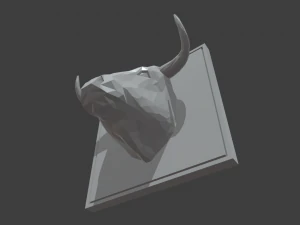 Testa di toro in poli basso Modello 3D