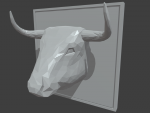 Low Poly Bull Head 3D मॉडल
