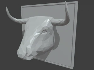 Testa di toro in poli basso Modello 3D
