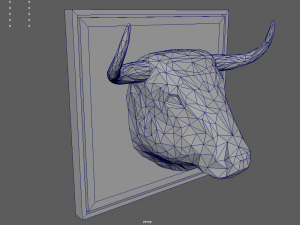 Low Poly Bull Head 3D मॉडल