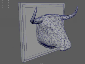 Testa di toro in poli basso Modello 3D