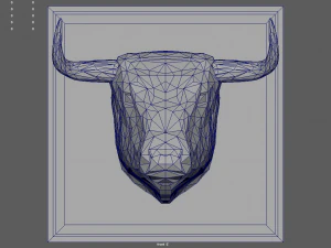 Testa di toro in poli basso Modello 3D