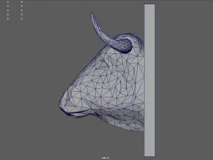 Testa di toro in poli basso Modello 3D