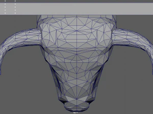 Testa di toro in poli basso Modello 3D
