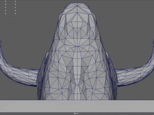 Testa di toro in poli basso Modello 3D