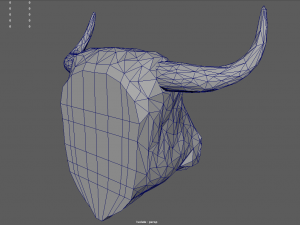 Low Poly Bull Head 3D मॉडल