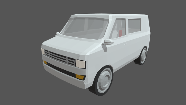 Low Poly Van 01 Modello 3D .c4d .max .obj .3ds .fbx .stl .blend 