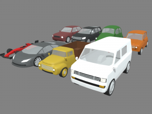 Low Poly Cars Pack 01 Model 3D