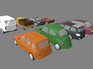 Low Poly Cars Pack 01 Modelo 3D