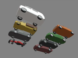 Low Poly Cars Pack 01 3D Model