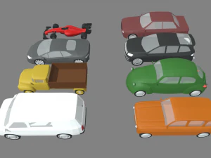 Low Poly Cars Pack 01 3D Model