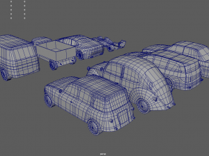 Low Poly Cars Pack 01 Modelo 3D