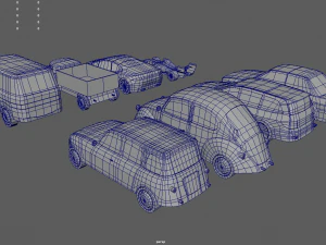 Low Poly Cars Pack 01 3D Model