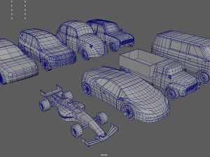 Low Poly Cars Pack 01 3D Model