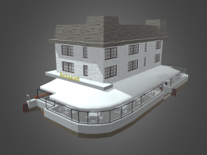 Bar Restaurant City Pack 01 Low Poly Modelo 3D
