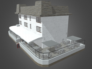 Bar Restaurant City Pack 01 Low Poly Model 3D