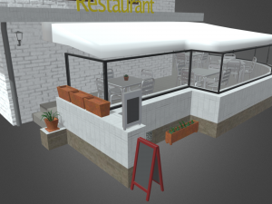 Bar Restaurant City Pack 01 Low Poly Model 3D